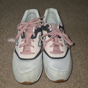 New Balance Women's Pink, Gray and White Lace-Up Sneakers